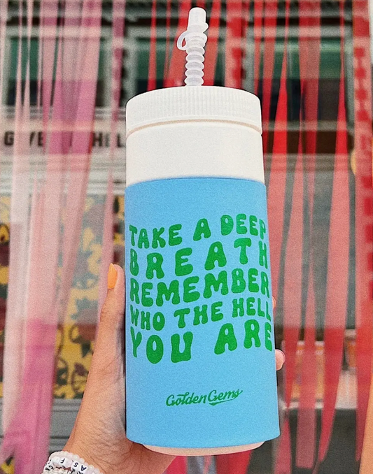 REMEMBER WHO THE HELL YOU ARE WATER BOTTLE